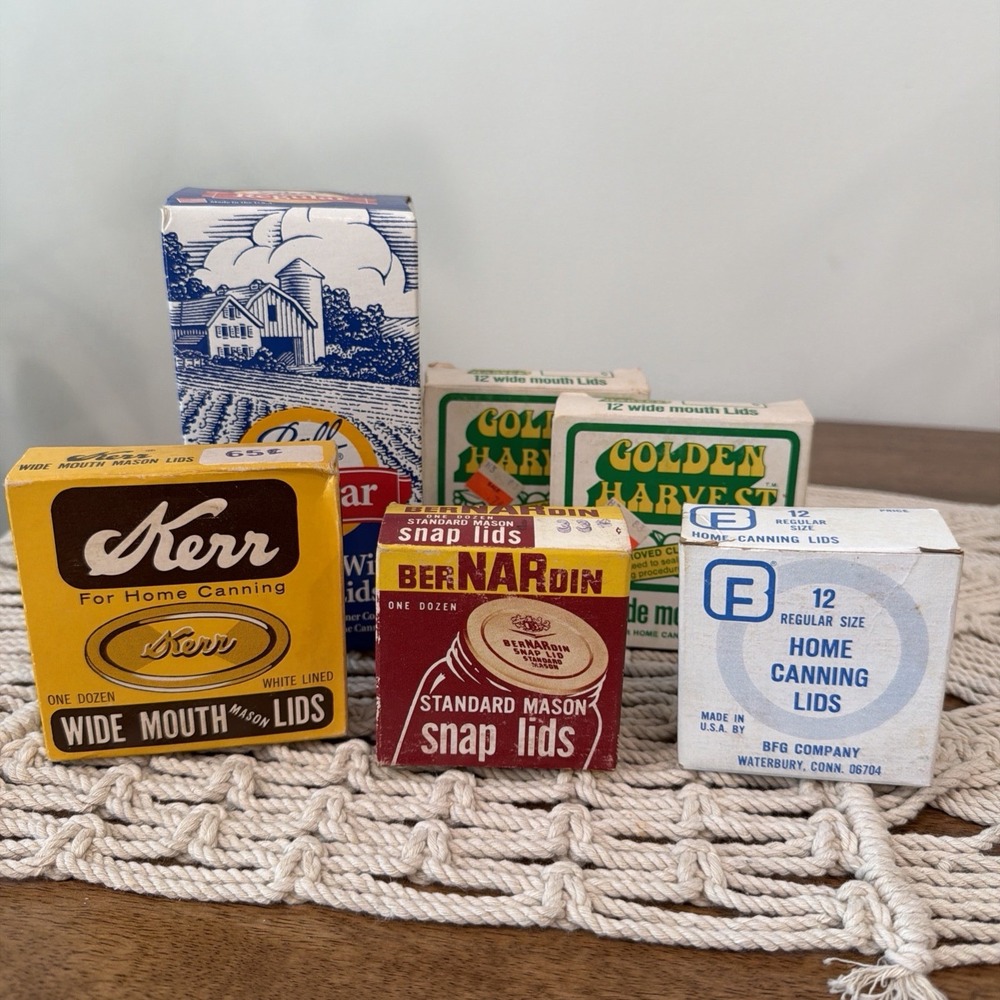 VTG L Ball Golden Harvest BerNARdin Canning Jar Lid Collection Lot Homestead NOS